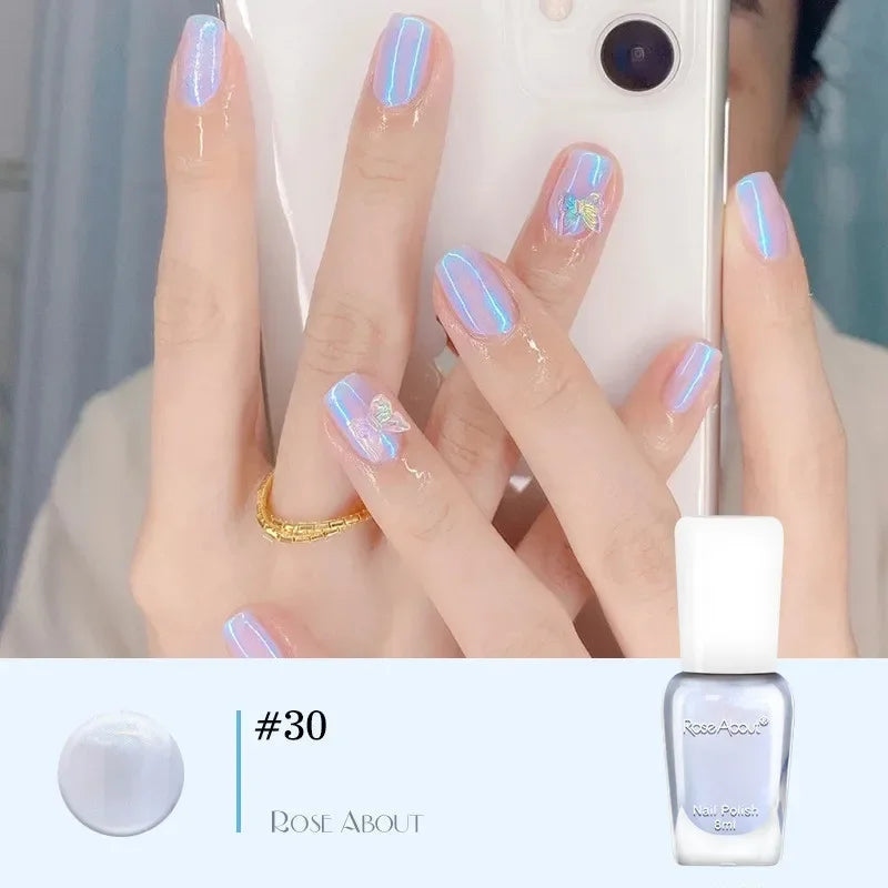 40 Colors No Bake Water-based Nail Polish Glitter Sequins Long-lasting Tearable Healthy Tearable Quick-drying Nude Nail Polish 28