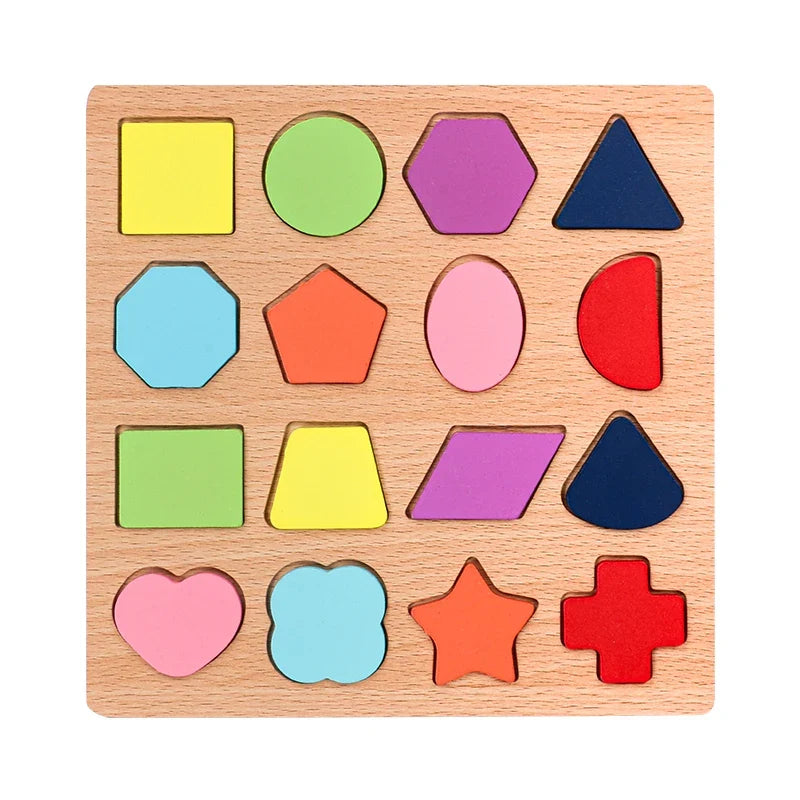 Kids Alphabetic Arithmetic Number Geometric Shapes Wooden Puzzle Montessori Preschool Learning Educational Game Toy for Children 9