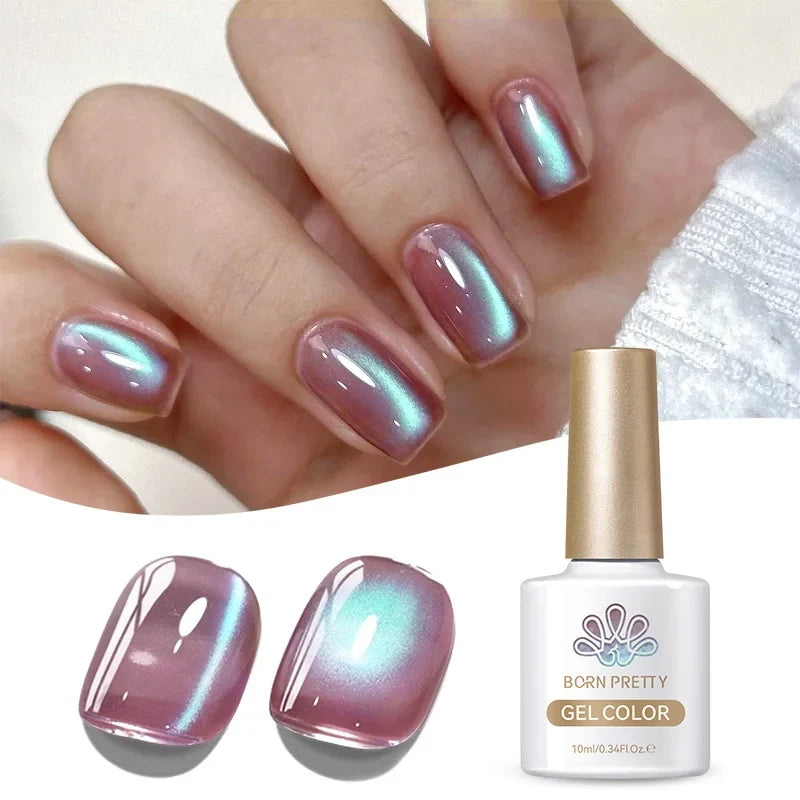 BORN PRETTY 10ml Fruit Purple Grape Cat Magnetic Gel Nail Polish 2025 New Whitening Guava Glass Beads Varnish Nail Supplies 25