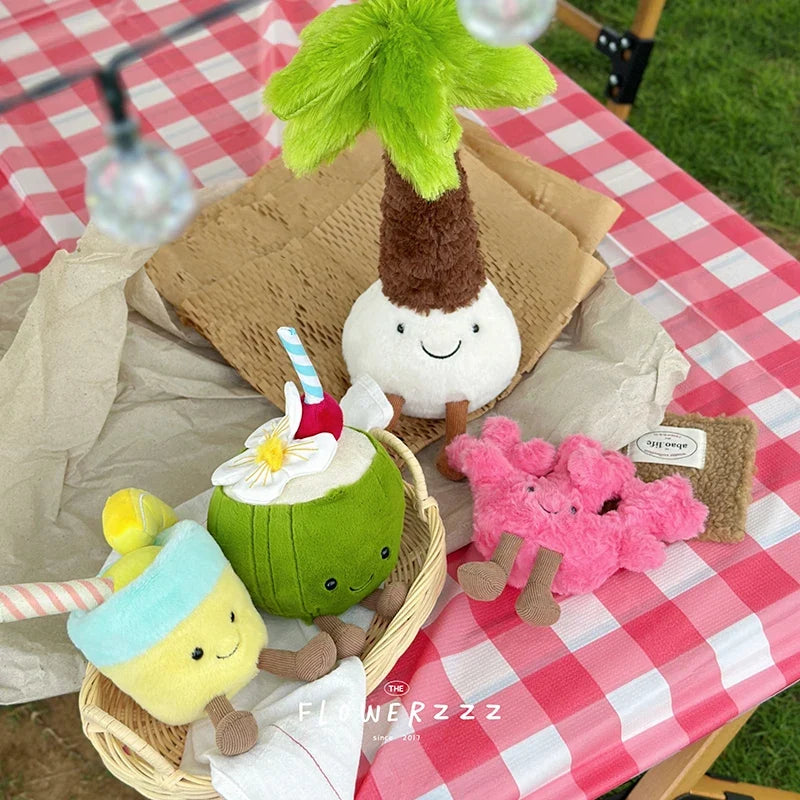 Lemonade Coconut Plush Toy – Very Soft Palm Tree & Red Coral Cartoon Doll, Cute Home Décor & Christmas Gift 4