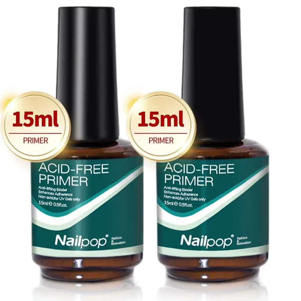Nailpop Nail Dehydrator and Primer Acid Free Natural Nail Prep for Acrylic and UV Gel Nail Polish Fast Dry Superior Bonding Set 13