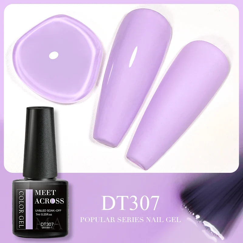 MEET ACROSS 5ml Pink Dried Flower Gel Nail Polish Natural Flower Fairy Nail Art Gel Soak Off UV LED Painting Varnishes For Nails 50