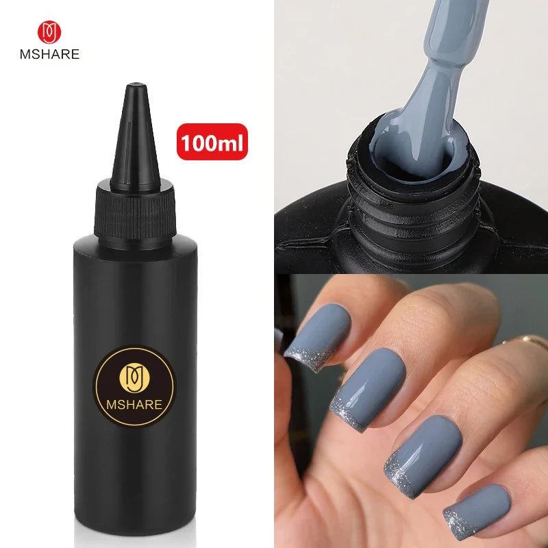 MSHARE 100ML Nail Gel Polish Soak Off UV LED Nails Vernis Semi Permanent Varnish Polish White Red Nail Gel Art 16