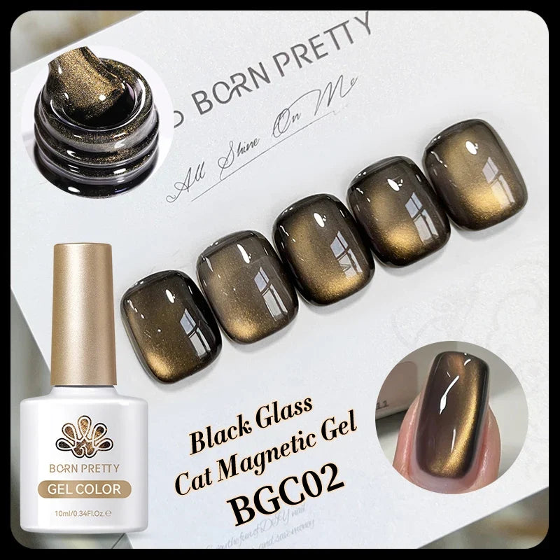 BORN PRETTY 10ml Fruit Purple Grape Cat Magnetic Gel Nail Polish 2025 New Whitening Guava Glass Beads Varnish Nail Supplies 70