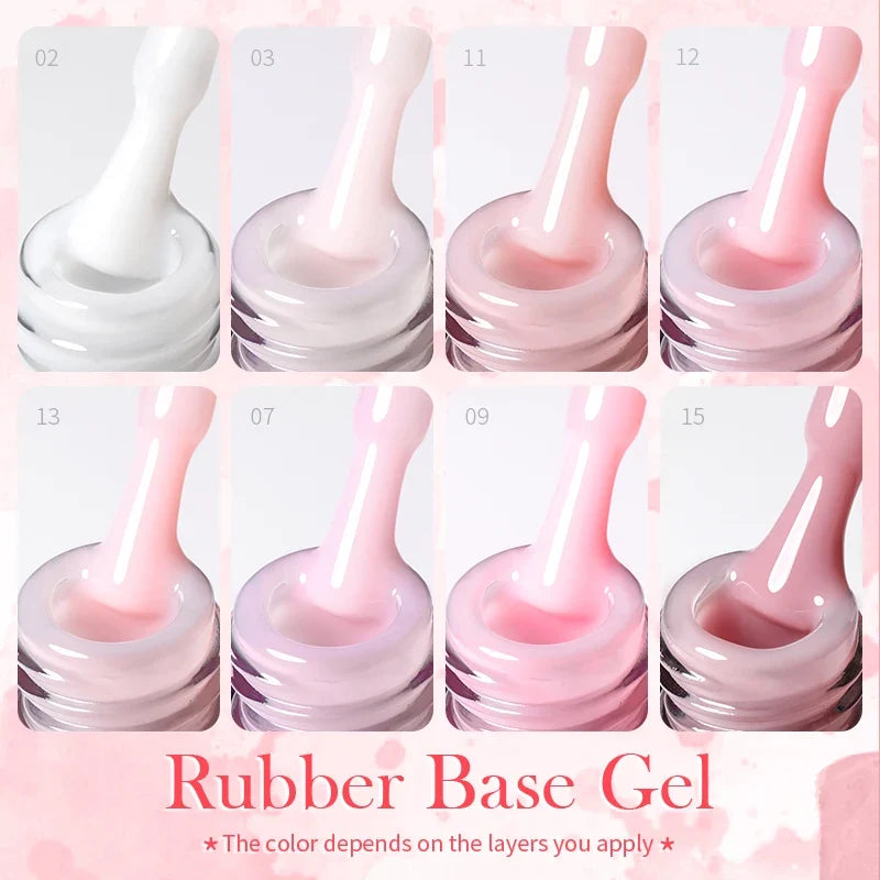 BORN PRETTY Milky Pink Rubber Base Gel Nail Polish Glitter 15ml Semi-Permanent Varnish Soak Off Self Leveling UV LED Gel 3