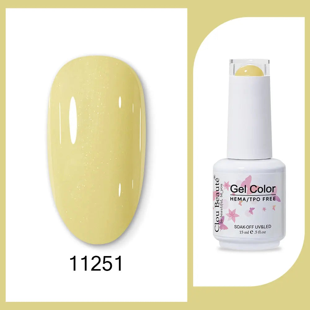 Clou Beaute 15ml Red Black White Green Neon Gel Nail Polish Base Top Coat Velvet Top 400 Colors Semi Permanent Gel Nail Varnish 116