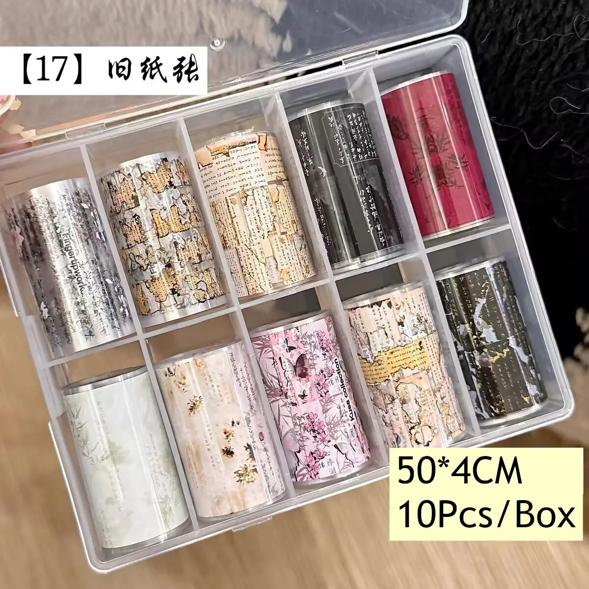 10Rolls Plaid Thousand-Bird Bow  Stars Nail Foils Transfer Paper  Nail Art Stickers  Manicure Set Decal  Nails Decoration 26