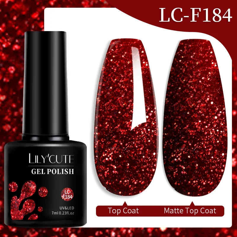 LILYCUTE 7ML Colorful Gel Nail Polish 129 Colors Long Lasting For Manicure Semi Permanent Base Top Coat Nail Art UV Gel Varnish 74