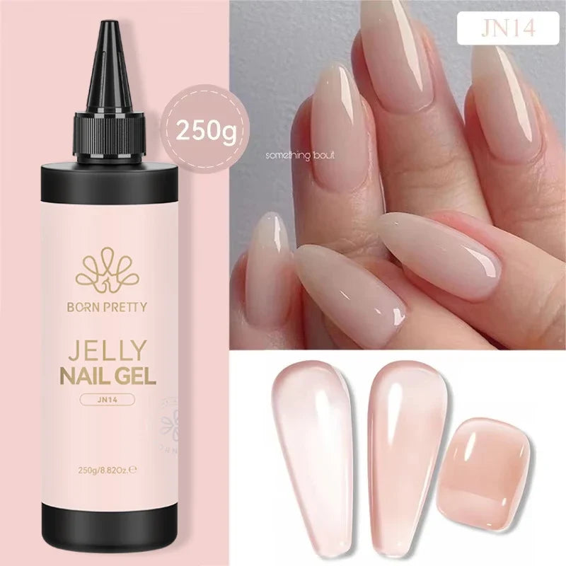 BORN PRETTY 250g Milky White Jelly Nude Gel Nail Polish Refilled Package Translucent Clear Semi Permanent Soak Off UV Gel 23