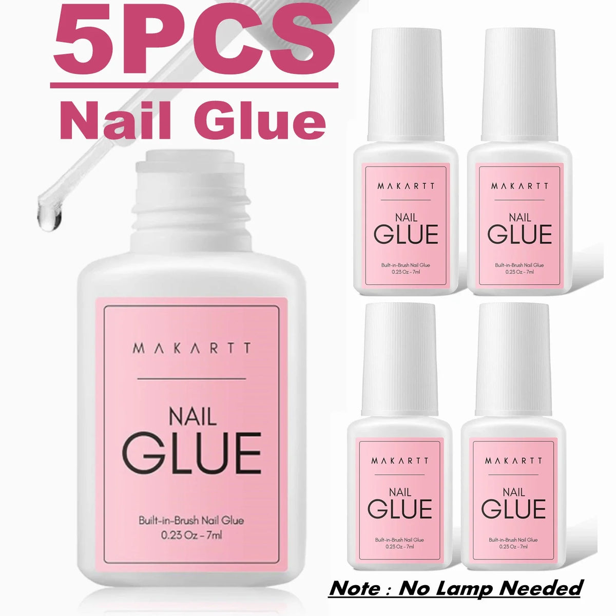 Nail Glue Remover for Press on Nails, 50ML Nail Glue Remover for UV Nail Glue, Non acetone Gentle Glue Off for False Nails Glue 7