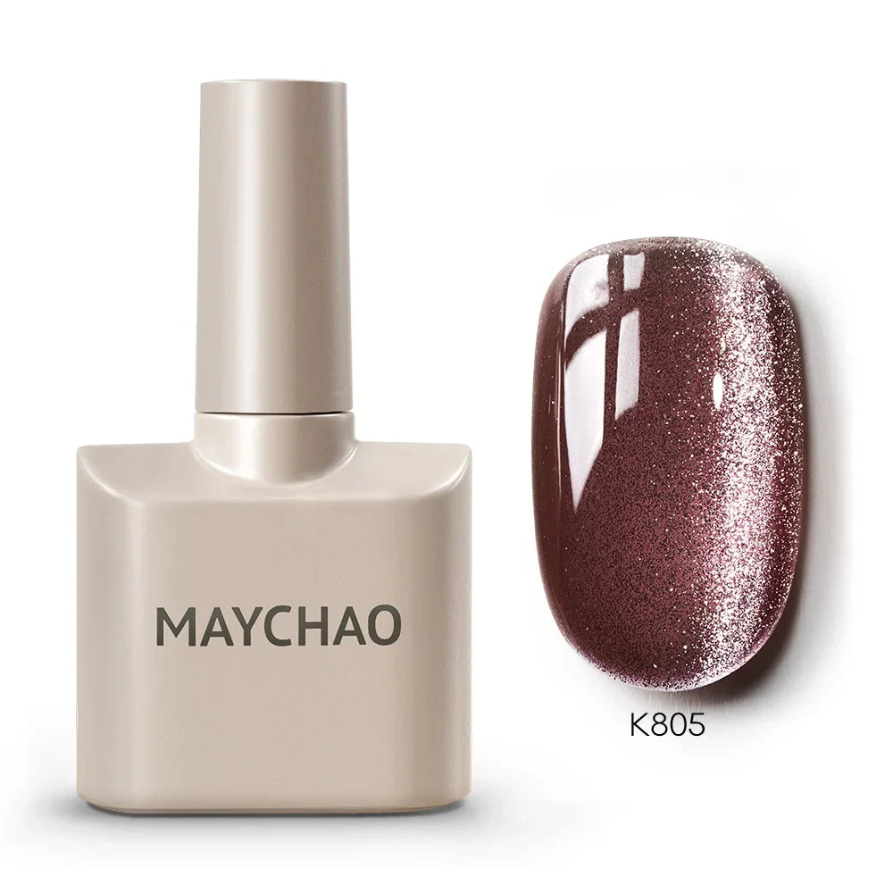 MAYCHAORomantic Galaxy Cat Eye Gel Nail Polish With Magnet Soak off UV Holographic Magnetic Rainbow Gel Polish for Nail Manicure 18