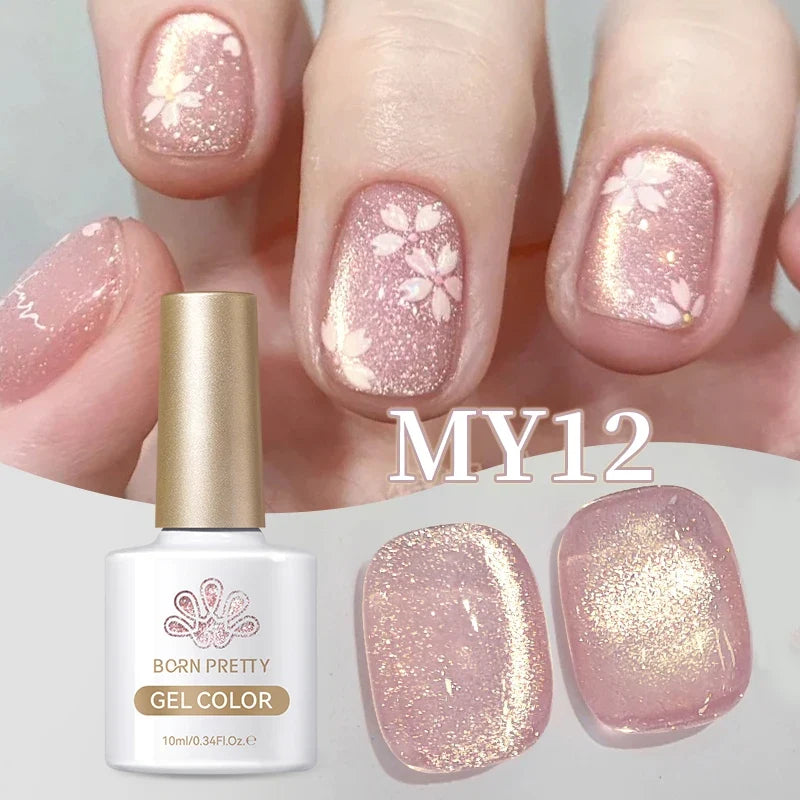 BORN PRETTY 10ml Fruit Purple Grape Cat Magnetic Gel Nail Polish 2025 New Whitening Guava Glass Beads Varnish Nail Supplies 51