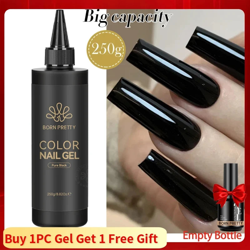 BORN PRETTY 250g Milky White Jelly Nude Gel Nail Polish Refilled Package Translucent Clear Semi Permanent Soak Off UV Gel 4