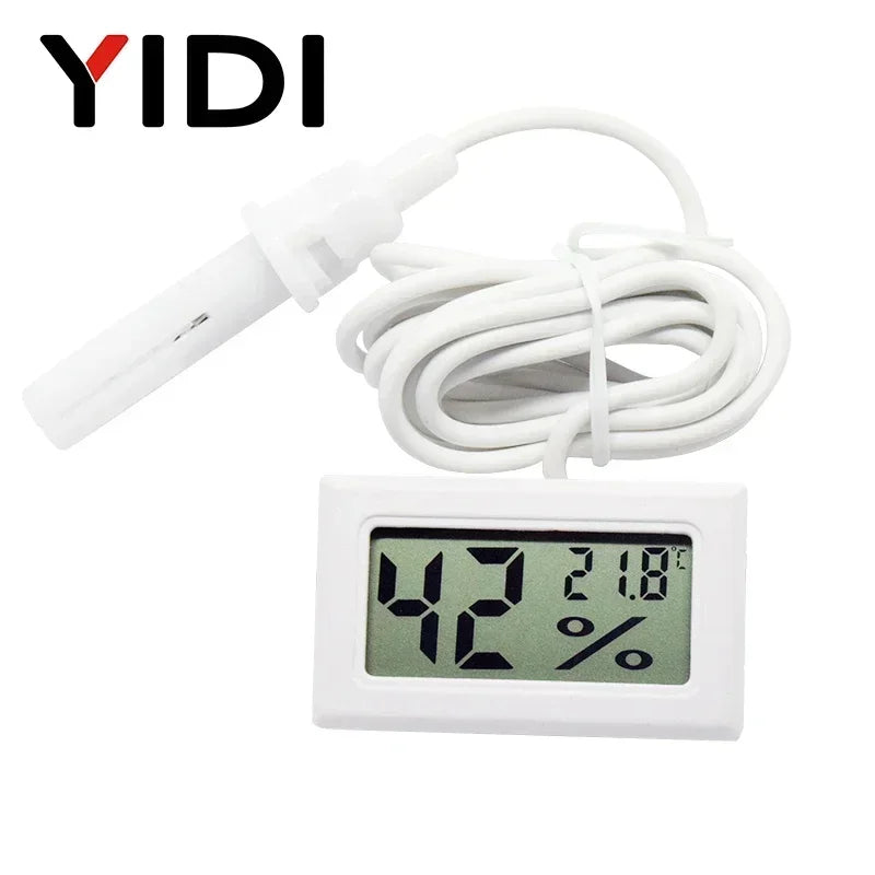 Mini LCD Digital Thermometer Hygrometer | Dual Probe Temperature Humidity Monitor 12