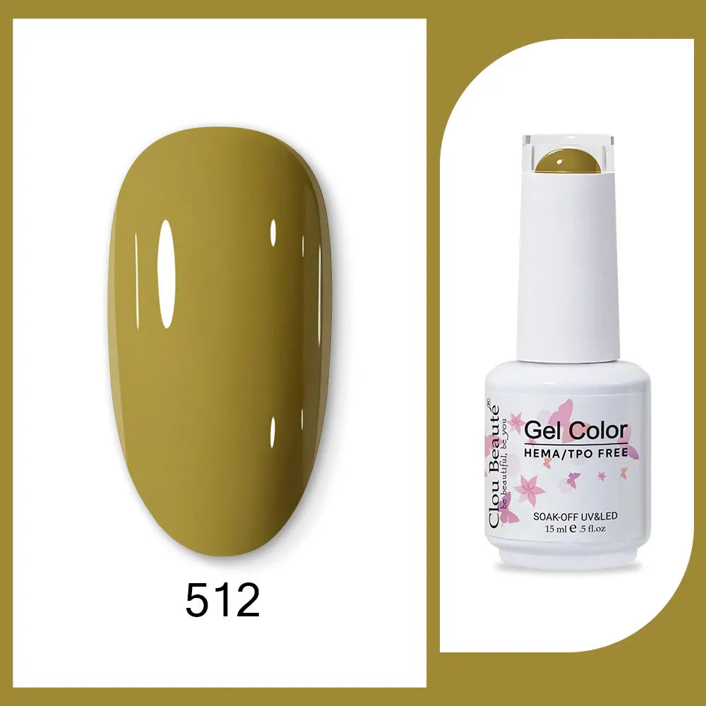 Clou Beaute 15ml Red Black White Green Neon Gel Nail Polish Base Top Coat Velvet Top 400 Colors Semi Permanent Gel Nail Varnish 87