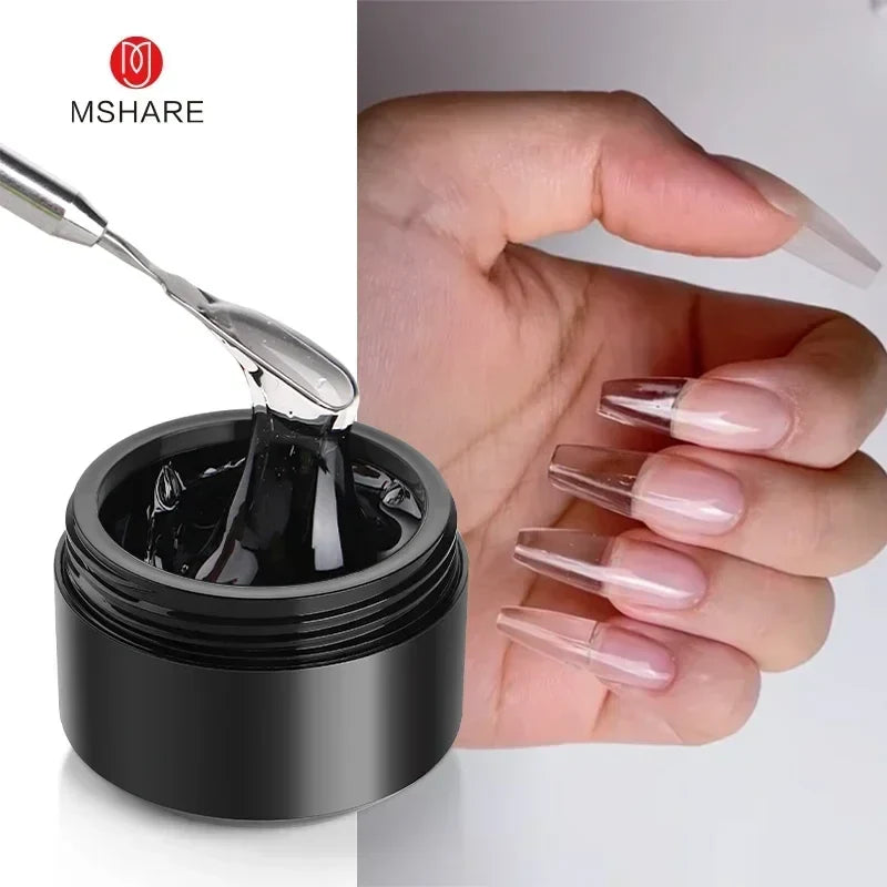 MSHARE 50ml Natural Nails Gel Builder Nalil Tpo Free Self Leveling Gel for Nail Extension Construction Pink Shade UV Led Gel 23