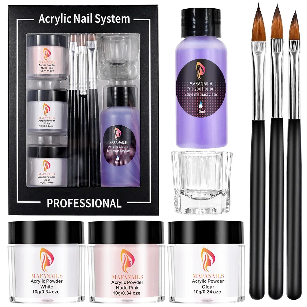 Nail Kit Set Acrylic Powder Monomer Acrylic Liquid For Nail Extension Professional Gel Manicure Set False Nails Art Tools Set *& 20
