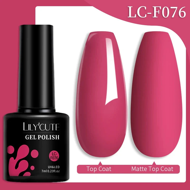 LILYCUTE 7ML Colorful Gel Nail Polish 129 Colors Long Lasting For Manicure Semi Permanent Base Top Coat Nail Art UV Gel Varnish 86