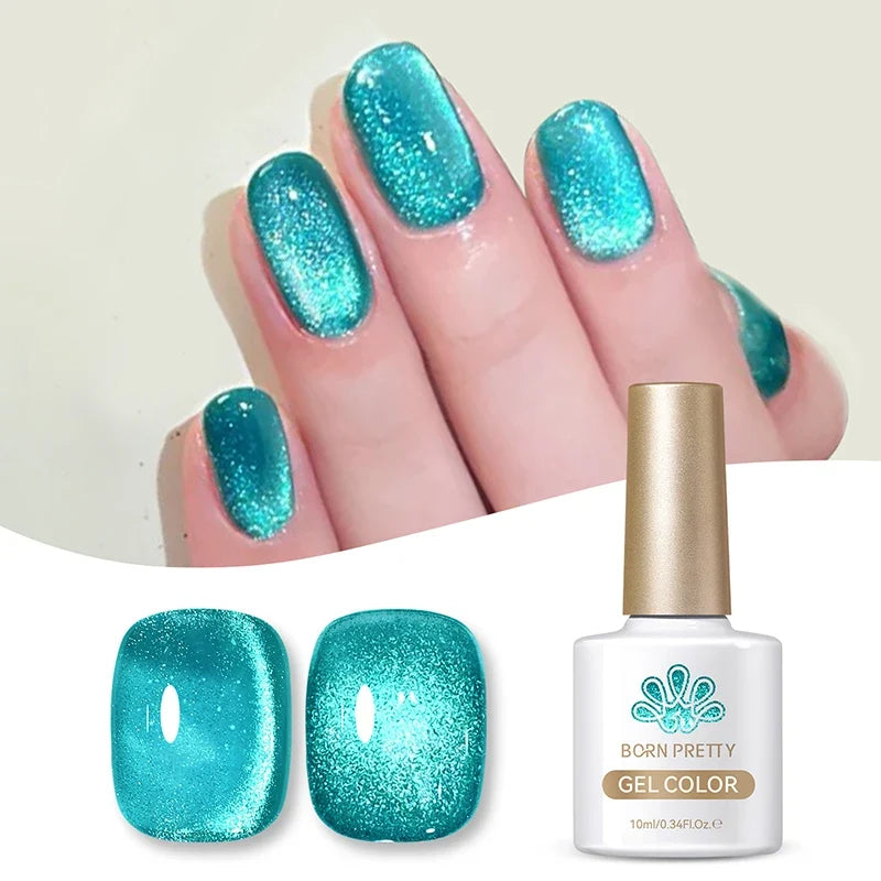 BORN PRETTY 10ml Fruit Purple Grape Cat Magnetic Gel Nail Polish 2025 New Whitening Guava Glass Beads Varnish Nail Supplies 15