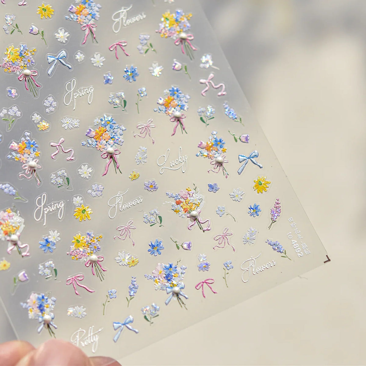 1pcs Dream Flower Window Shell Light Nail Art Stickers Japanese Flower Self Adhesive Stickers Press On Nails Decoration Decals 18
