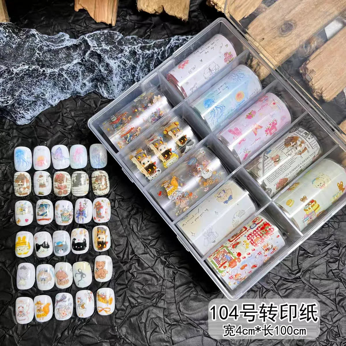 10Rolls Plaid Thousand-Bird Bow  Stars Nail Foils Transfer Paper  Nail Art Stickers  Manicure Set Decal  Nails Decoration 49