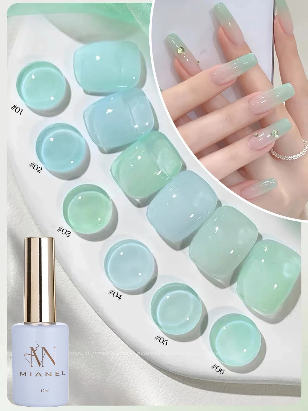 MIANEL 12ML Emperor Green Cat Eye Gel Nail Polish Whitenning Nails Green Nails Suitable For Nail Salons Nail Supplies  1-21pcs 63