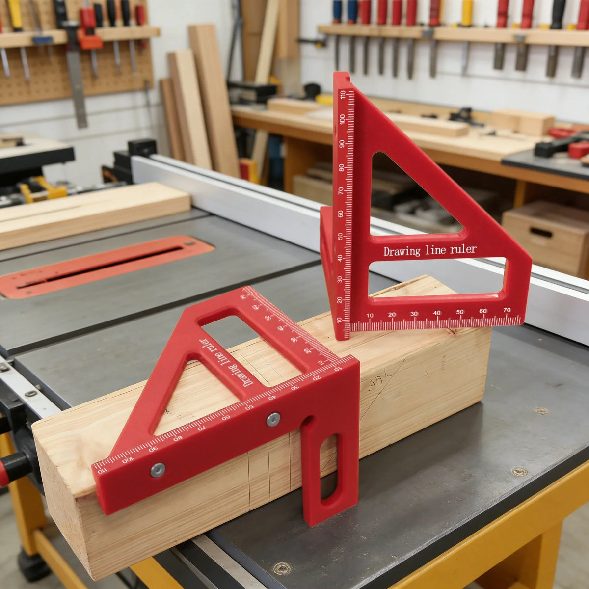 Multi-Angle Measuring Ruler | 45/90 Degree Plastic Carpenter Square Tool for Woodworking 1