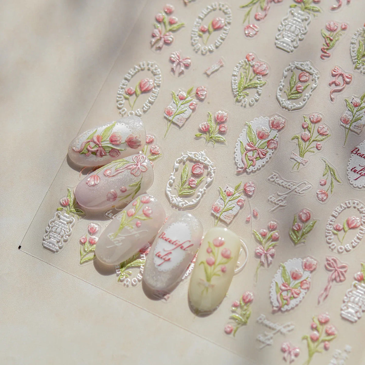 1pcs Dream Flower Window Shell Light Nail Art Stickers Japanese Flower Self Adhesive Stickers Press On Nails Decoration Decals 16