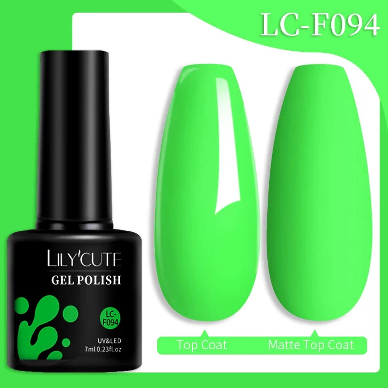 LILYCUTE 7ML Colorful Gel Nail Polish 129 Colors Long Lasting For Manicure Semi Permanent Base Top Coat Nail Art UV Gel Varnish 117