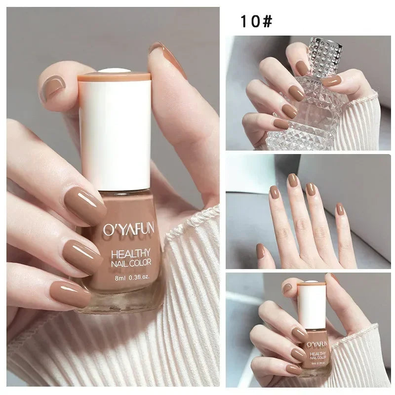 8ml Matte Waterproof No-bake Nail Polish Nail Art Tearable Quick Dry Normal Without Lamp Nail Polish Glitter Sequins UV Varnish 40