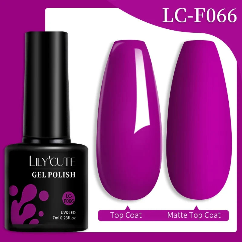 LILYCUTE 7ML Colorful Gel Nail Polish 129 Colors Long Lasting For Manicure Semi Permanent Base Top Coat Nail Art UV Gel Varnish 66