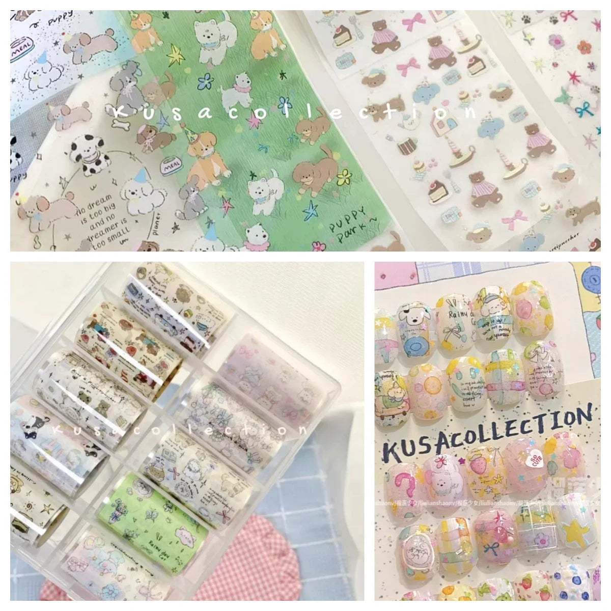 10Rolls Plaid Thousand-Bird Bow  Stars Nail Foils Transfer Paper  Nail Art Stickers  Manicure Set Decal  Nails Decoration 13