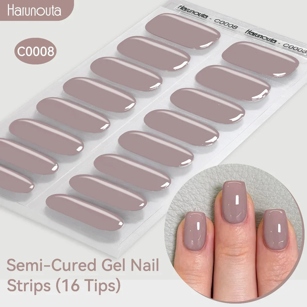 Gradient Auroras Semi Cured Gel Nail Strips Sparkly Shinning DIY Gel Polish Stickers for Nails Works with UV/LED Nail Lamps 43