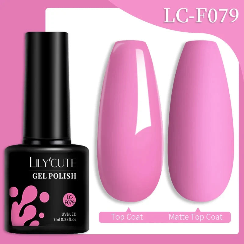 LILYCUTE 7ML Colorful Gel Nail Polish 129 Colors Long Lasting For Manicure Semi Permanent Base Top Coat Nail Art UV Gel Varnish 55