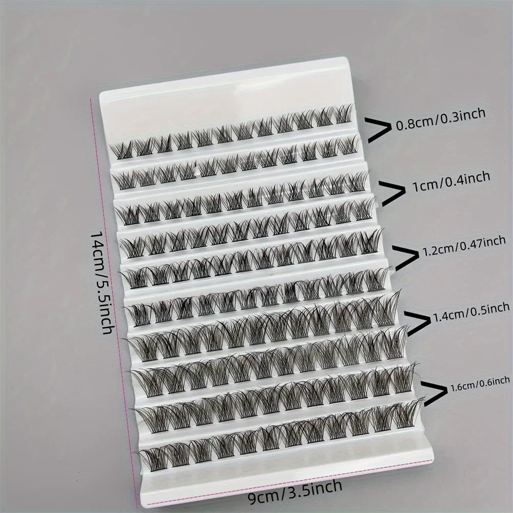 10 Rows Single Cluster Fluffy Lash Natural Look Eyelash Extensions 8-16MM Mixed Length D Curl Individual Lash Bundles 40D 5