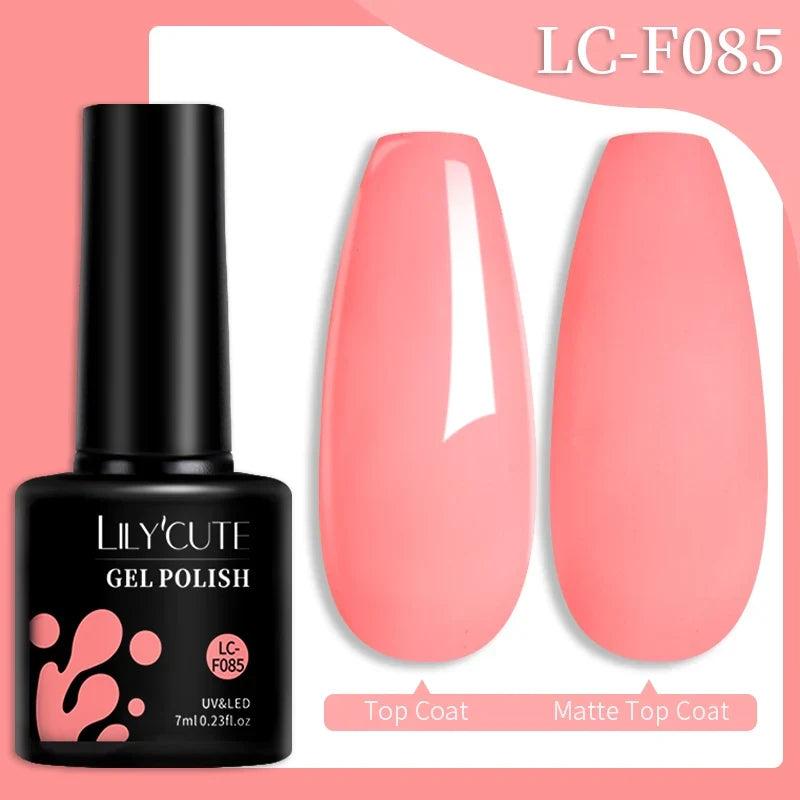 LILYCUTE 7ML Colorful Gel Nail Polish 129 Colors Long Lasting For Manicure Semi Permanent Base Top Coat Nail Art UV Gel Varnish 48