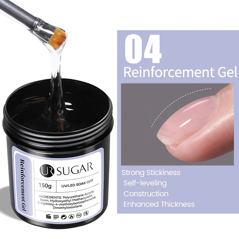 UR SUGAR 150g Rubber Base Gel Nail Polish Sparking Aurora Glitter Rubber Varnish Soak Off Semi permanent UV LED Gel Manicure 16