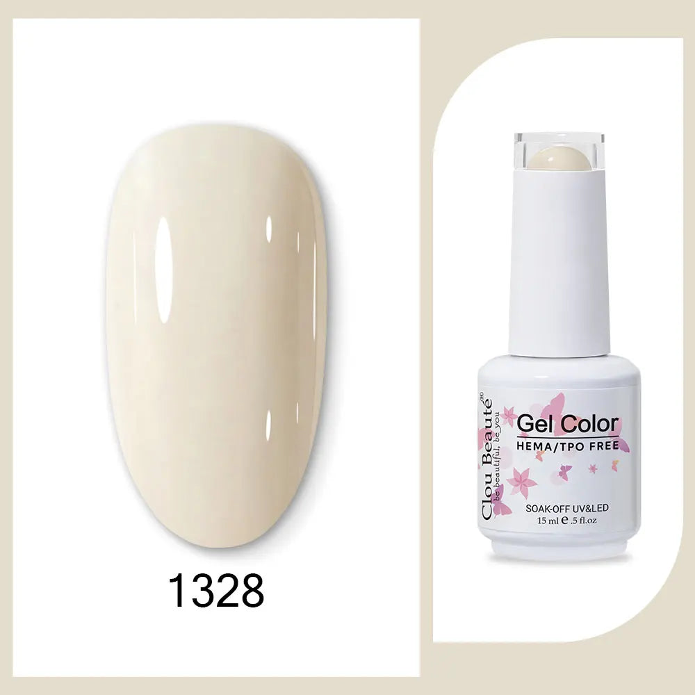 Clou Beaute 15ml Red Black White Green Neon Gel Nail Polish Base Top Coat Velvet Top 400 Colors Semi Permanent Gel Nail Varnish 31