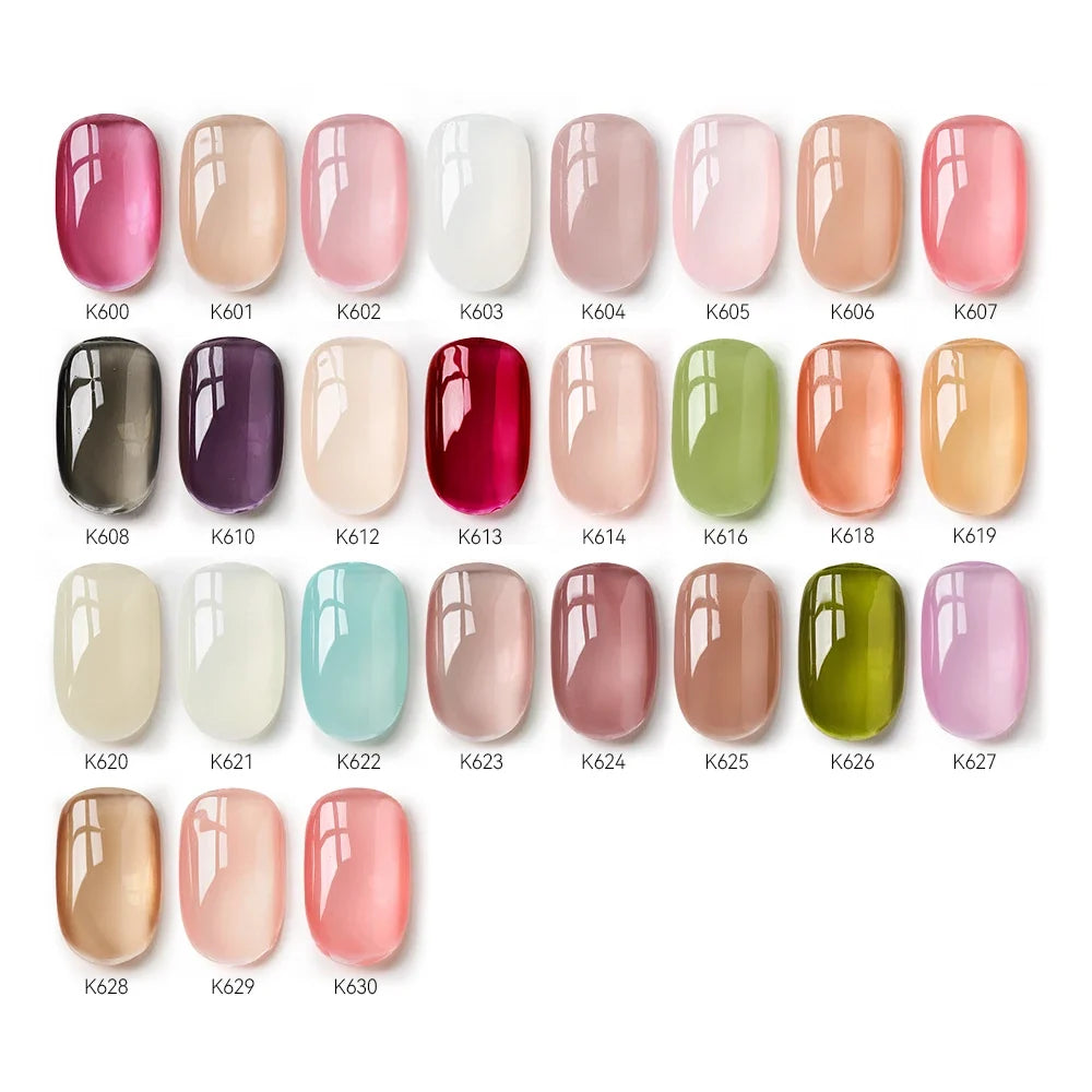 MAYCHAO 12ml Jelly Gel Nail Polish Semi Permanent Top Coat Soak Off UV LED Gel Art Nail Varnish Manicure Long Lasting Nail Gel 43