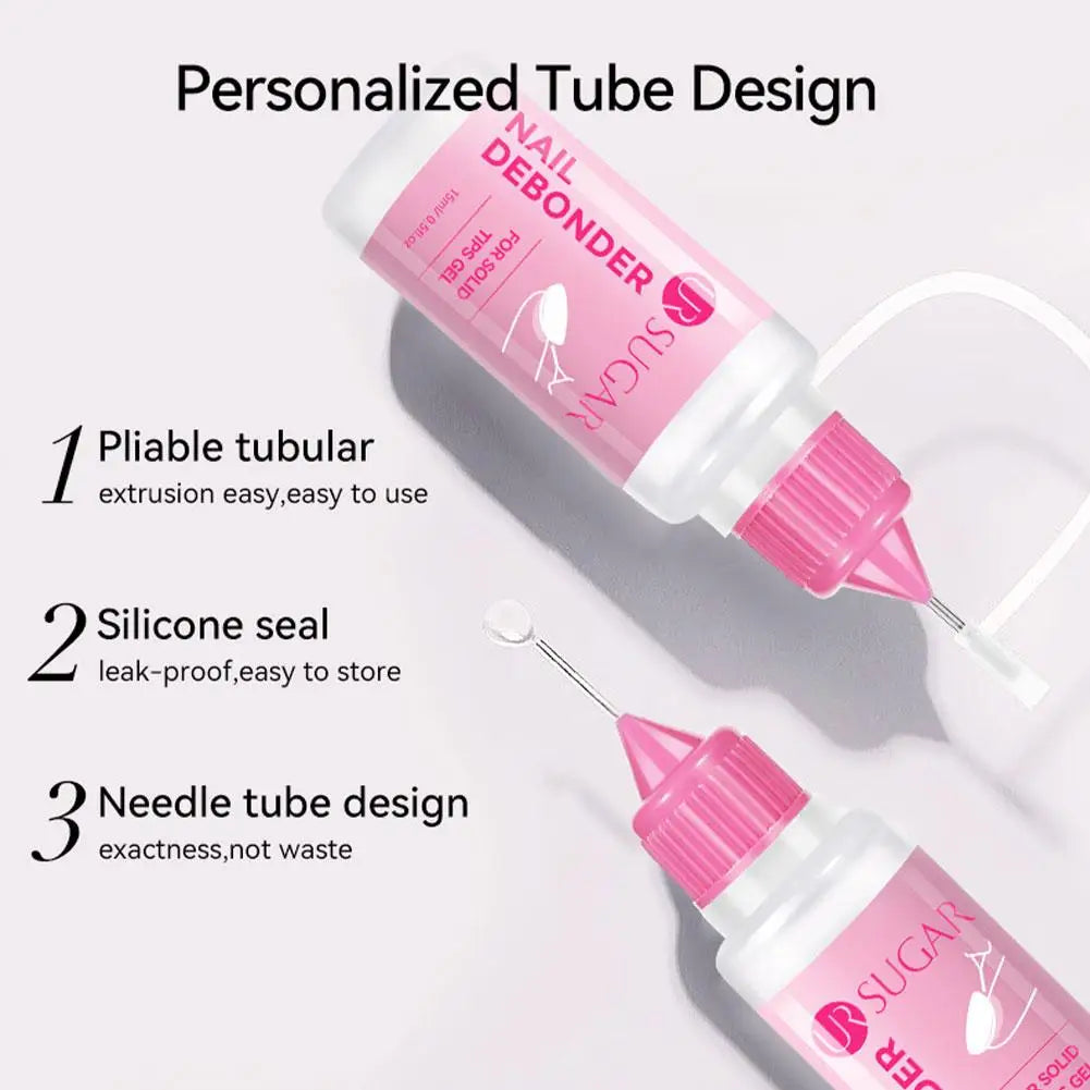 15ML Nail Glue Remover for Press on Acetone Free Nail Polish Remover Multi-Functional Remover for Nails Tips Gentle Glue Remover 6