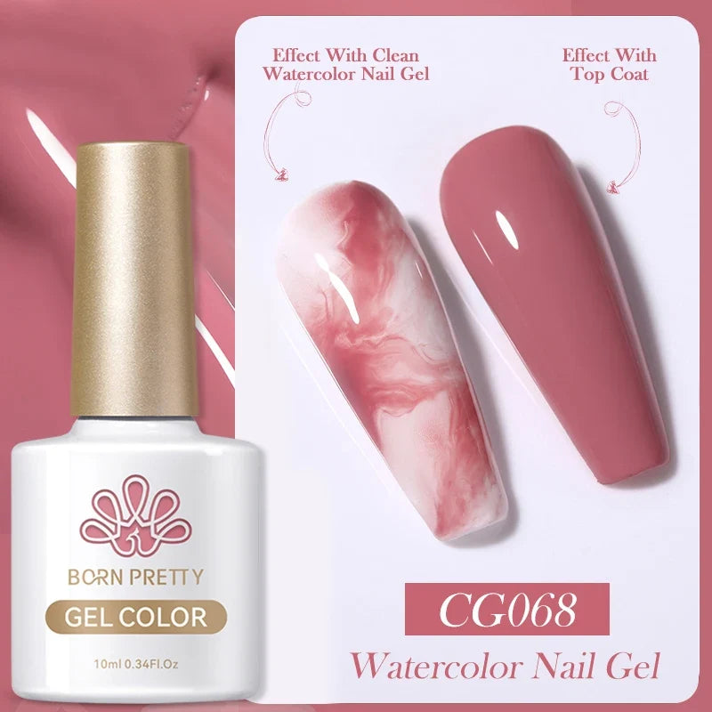 BORN PRETTY 10ml Clear Blooms Gel Polish UV LED Soak Off Nail Art Polish for Spreading Effect Marble Nail Polish Gel Painting 39