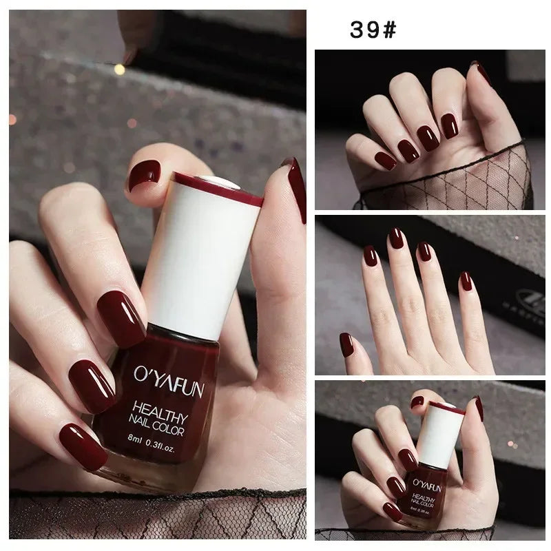 40 Colors Autumn Brown Colors Series Gel Varnish Water Based Nail Polish  Water Based No Baking Quick Dry Peel Off Nail Varnish 33