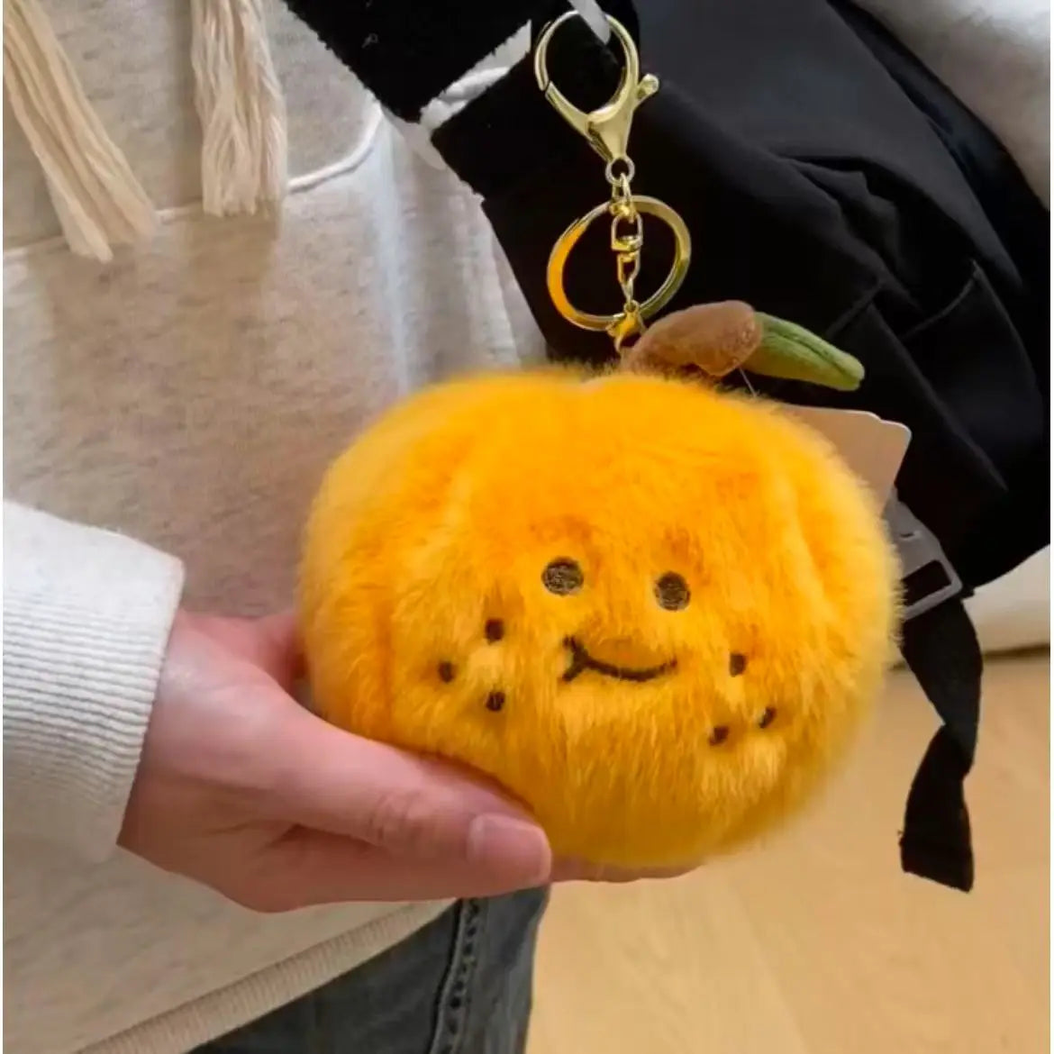 12cm Peelable Orange Plush Keychain – Soft Fruit Segment Stuffed Toy Backpack Pendant, Cute Cartoon Food Gift 6