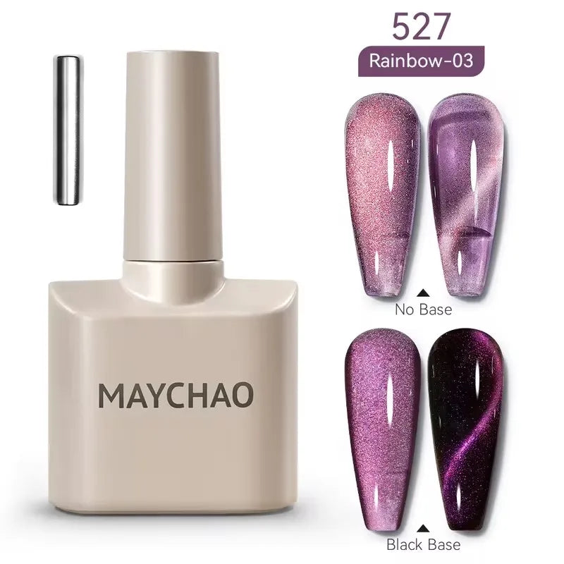 MAYCHAORomantic Galaxy Cat Eye Gel Nail Polish With Magnet Soak off UV Holographic Magnetic Rainbow Gel Polish for Nail Manicure 27