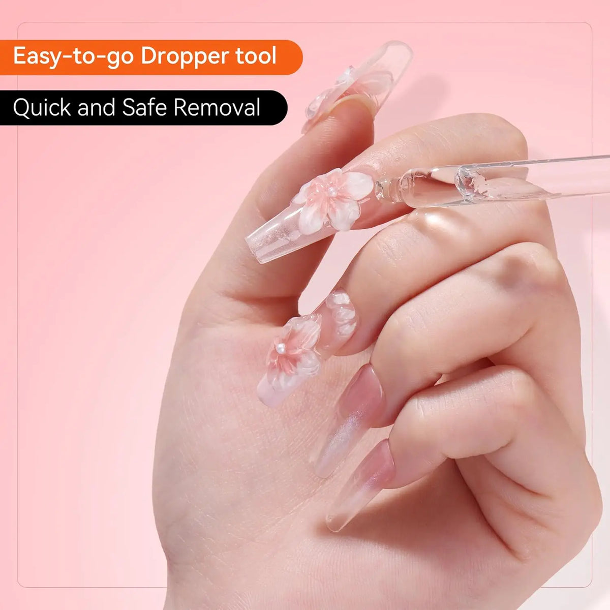 Nail Glue Remover for Press on Nails, 50ML Nail Glue Remover for UV Nail Glue, Non acetone Gentle Glue Off for False Nails Glue 6