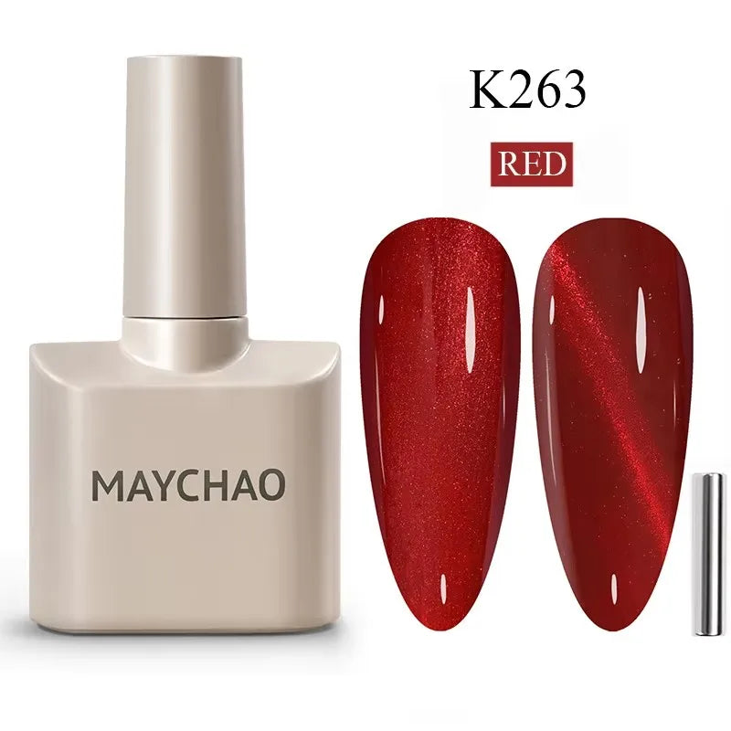 MAYCHAORomantic Galaxy Cat Eye Gel Nail Polish With Magnet Soak off UV Holographic Magnetic Rainbow Gel Polish for Nail Manicure 15