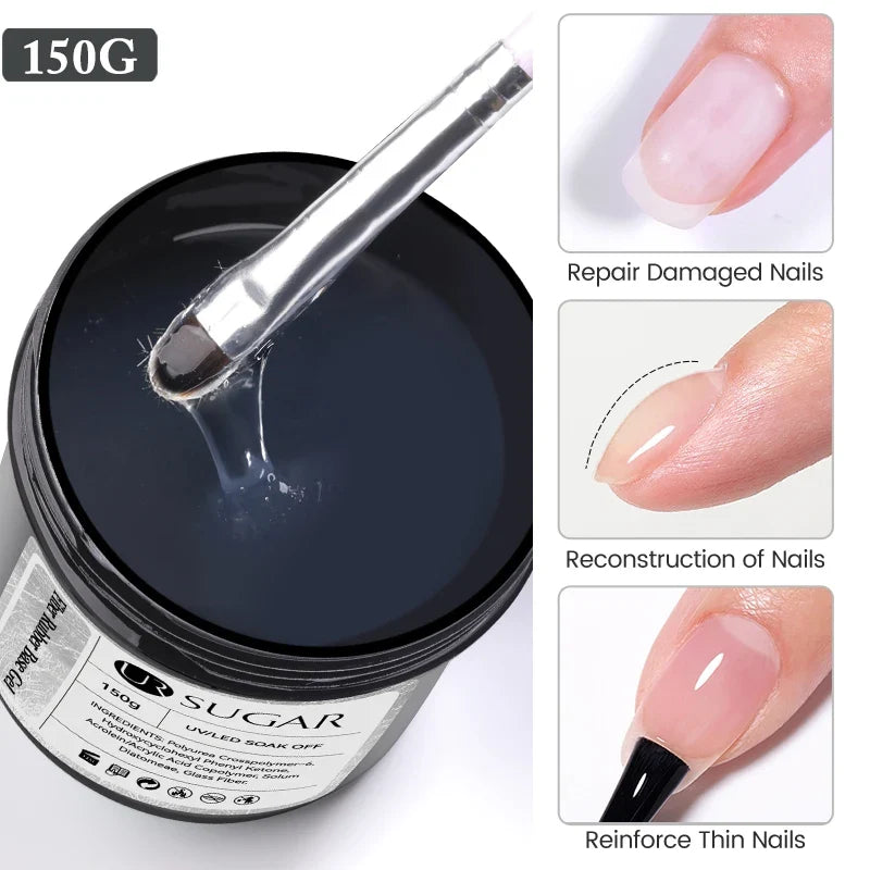 UR SUGAR 150g Rubber Base Gel Nail Polish Sparking Aurora Glitter Rubber Varnish Soak Off Semi permanent UV LED Gel Manicure 15