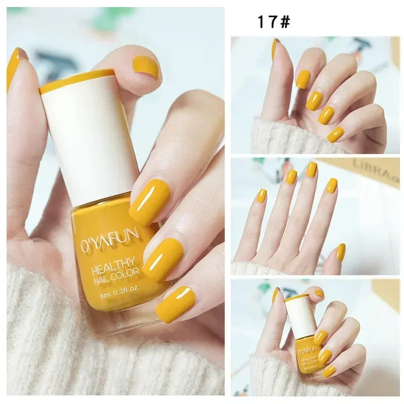 8ml Matte Waterproof No-bake Nail Polish Nail Art Tearable Quick Dry Normal Without Lamp Nail Polish Glitter Sequins UV Varnish 23