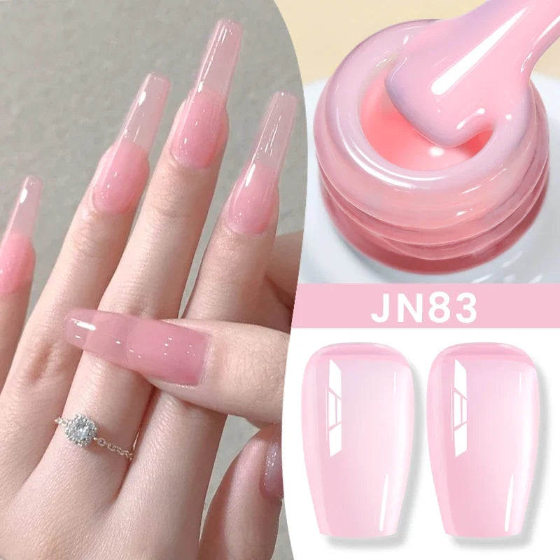 BORN PRETTY Jelly Nude Gel Nail Polish 10ml Light Pink Peach Translucent Color UV Light Cure Gel Varnish Nail Art DIY at Home 30