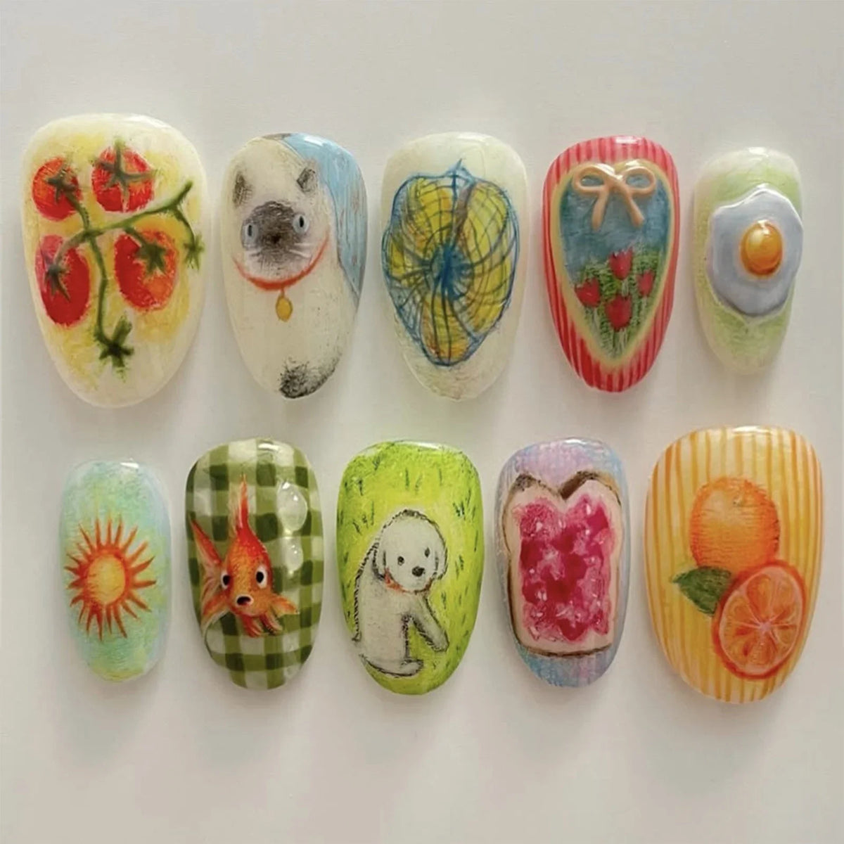 24pcs Flower Print Press on Nails Wine Red Blush Almond False Nail Tips Wearable Reusable Summer Spicy Girl Fake Nails 7